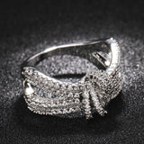Manshone Zircon Titanium Steel Ladies Ring Size 6/7/8/9