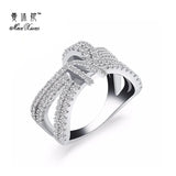 Manshone Zircon Titanium Steel Ladies Ring Size 6/7/8/9
