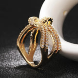 Manshone Zircon Titanium Steel Ladies Ring Size 6/7/8/9