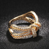 Manshone Zircon Titanium Steel Ladies Ring Size 6/7/8/9