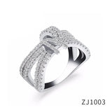 Manshone Zircon Titanium Steel Ladies Ring Size 6/7/8/9