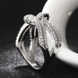 Manshone Zircon Titanium Steel Ladies Ring Size 6/7/8/9