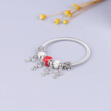 Mixed Crystal Chakra Bracelet with Heart Charm