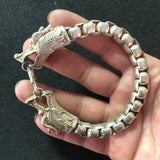 Tibetan Silver National Bracelet Ethnic Handmade Bangle