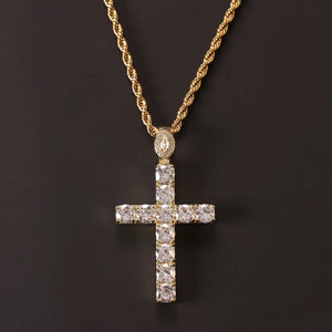 Zircon Cross Pendant Necklace Hip-Hop Jewelry
