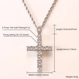 Zircon Cross Pendant Necklace Hip-Hop Jewelry