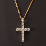 Zircon Cross Pendant Necklace Hip-Hop Jewelry