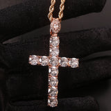 Zircon Cross Pendant Necklace Hip-Hop Jewelry