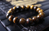 Yellow Tigereye Beaded Bracelet 8-12-18mm