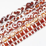 Pattern Faceted Round 8/10mm DZI Beads for DIY Jewelry