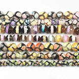 Pattern Faceted Round 8/10mm DZI Beads for DIY Jewelry