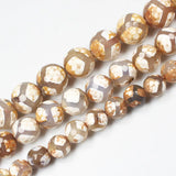 Pattern Faceted Round 8/10mm DZI Beads for DIY Jewelry