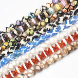 Pattern Faceted Round 8/10mm DZI Beads for DIY Jewelry