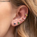 Sterling Silver Dino Stud Earrings Colorful CZ Animals
