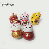 Enamel Cartoon Jingle Bell Charms Christmas Pet Jewelry