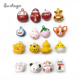 Enamel Cartoon Jingle Bell Charms Christmas Pet Jewelry