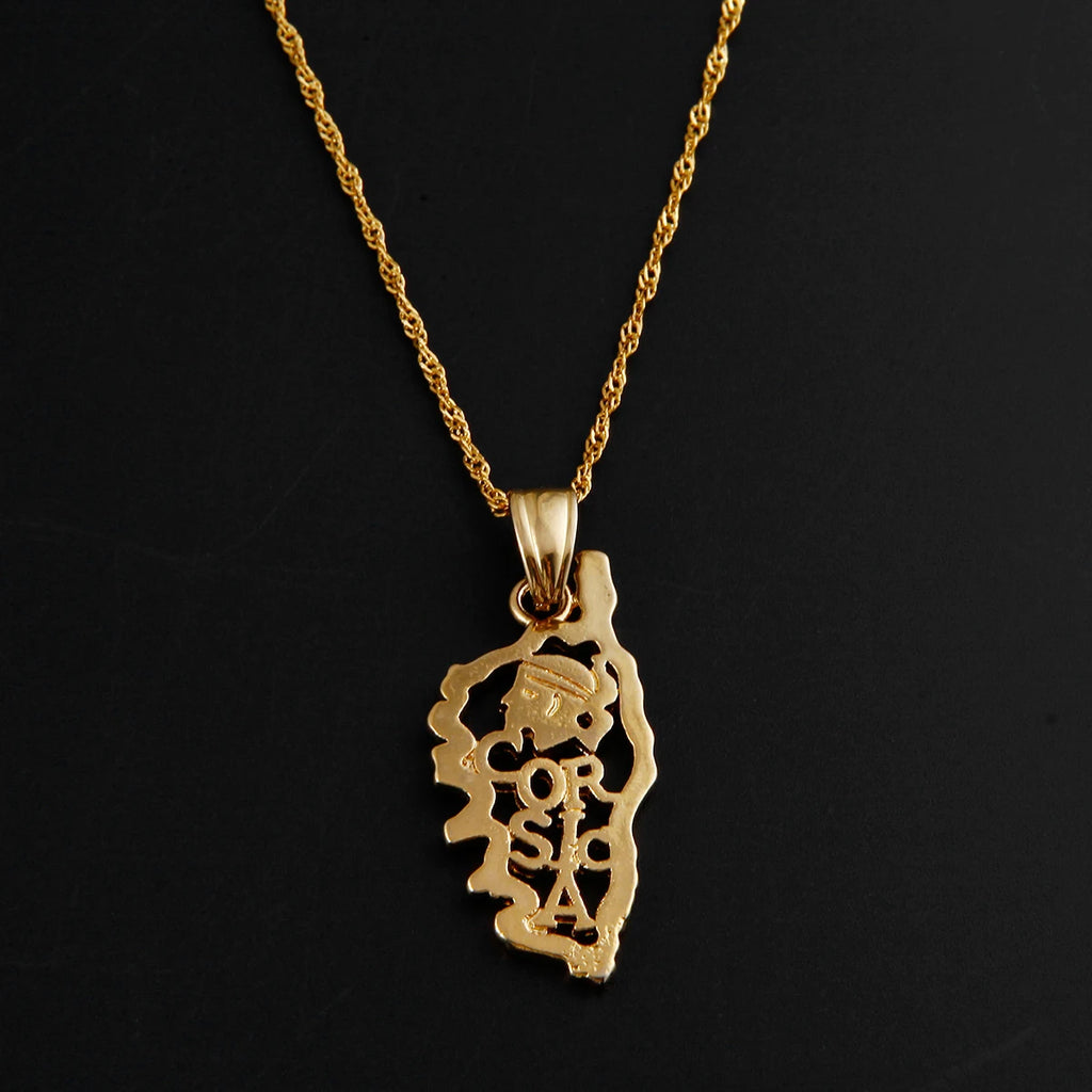 Corsica Map Pendant Necklace for Women Jewelry