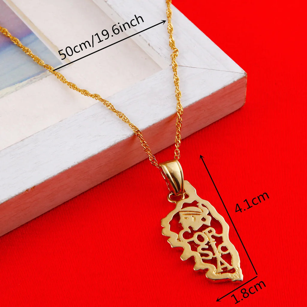 Corsica Map Pendant Necklace for Women Jewelry
