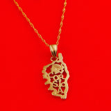 Corsica Map Pendant Necklace for Women Jewelry