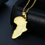 Africa Pendant Necklace Men 18k Filled Stainless Steel Chain Hiphop Jewelry
