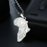 Africa Pendant Necklace Men 18k Filled Stainless Steel Chain Hiphop Jewelry