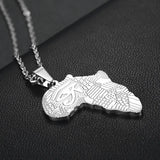Africa Pendant Necklace Men 18k Filled Stainless Steel Chain Hiphop Jewelry