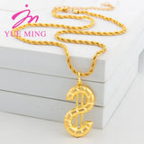 Africa Map Pendant Necklace 18K Plated Copper Animal Pattern Jewelry
