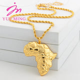 Africa Map Pendant Necklace 18K Plated Copper Animal Pattern Jewelry