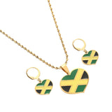 Jamaica Map Pendant Necklace Stainless Steel Jewelry for Women Girls