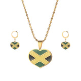 Jamaica Map Pendant Necklace Stainless Steel Jewelry for Women Girls