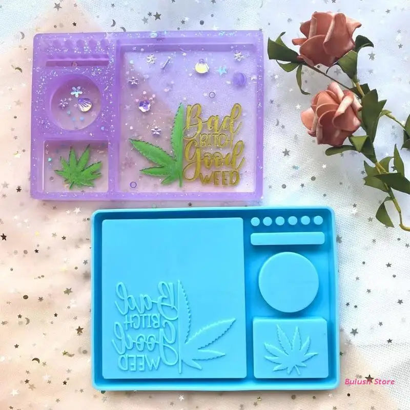 Maple Leaf Letter Tray Epoxy Mold Cosmetic Box Storage Organizer
