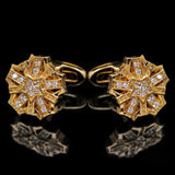 Maple Leaf Lion Head Cufflinks Crystal Jewelry French Shirt Buttons