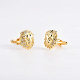 Maple Leaf Lion Head Cufflinks Crystal Jewelry French Shirt Buttons