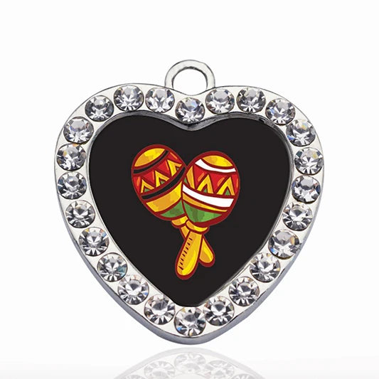 Maracas Circle Charm for DIY Jewelry Making
