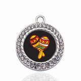 Maracas Circle Charm for DIY Jewelry Making