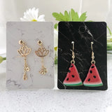 Marble Earring Necklace Display Cards Set - 200Pcs with Bags and Earring Backs