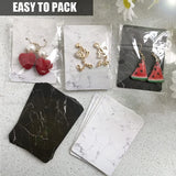 Marble Earring Necklace Display Cards Set - 200Pcs with Bags and Earring Backs
