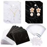 Marble Earring Necklace Display Cards Set - 200Pcs with Bags and Earring Backs
