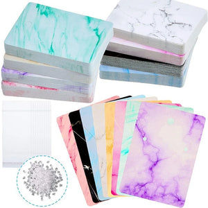 Marble Earrings Necklace Display Card Holder Earrings Storage Card Paper Jewelry