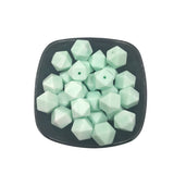 Marble Mint Hexagon Silicone Bead 14mm for DIY Bracelet Necklace Jewelry