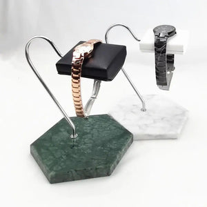 Marble & PU Watch Display Stand Jewelry Organizer Bracket
