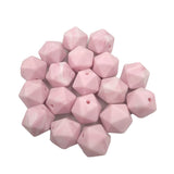 Pink Marble Icosahedron Silicone Bead for DIY Keychain Craft