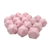 Pink Marble Icosahedron Silicone Bead for DIY Keychain Craft