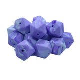 Purple Marble Hexagon Silicone Bead 14mm for Keychain DIY Craft