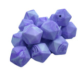 Purple Icosahedron Silicone Bead for DIY Keychain Craft