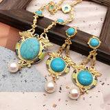 Marble Stones Necklace Pendant Birds Animal Jewelry Ethnic Accessories