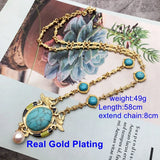 Marble Stones Necklace Pendant Birds Animal Jewelry Ethnic Accessories