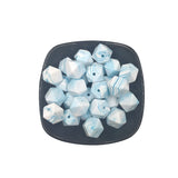 Teal Hexagon Silicone Bead 14mm for Keychain Bracelet Necklace DIY Craft