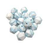Teal Icosahedron Silicone Bead for DIY Keychain Bracelet