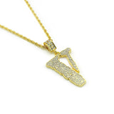 Bling CZ V Letter Men Necklace - Hip Hop Chain Pendants